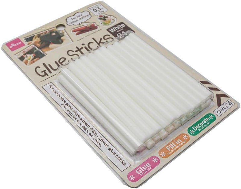 DAISO Silicone Refill for Hot Glue – 24 Units – White Glue Sticks for Craft, DIY & Repair Projects - Image 2